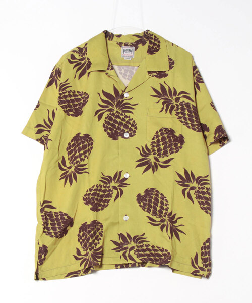 HOUSTON(ヒューストン)の「HOUSTON アロハシャツ(PINEAPPLE)(シャツ/ブラウス・メンズ・ブラック/チャコールグレー/ネイビー/ゴールド・MEDIUM/X-LARGE/XX-LARGE/LARGE)」の11枚目の写真