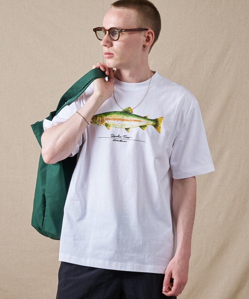 Eddie Bauer(エディーバウアー)の「フィッシュ プリント Tシャツ(Tシャツ/カットソー・メンズ・ミント/ホワイト/グレー・L/M/XL/S/XXL)」の2枚目の写真