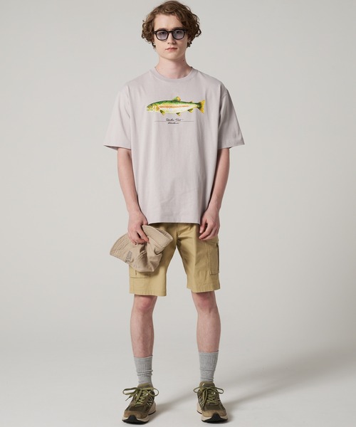 Eddie Bauer(エディーバウアー)の「フィッシュ プリント Tシャツ(Tシャツ/カットソー・メンズ・ミント/ホワイト/グレー・L/M/XL/S/XXL)」の5枚目の写真