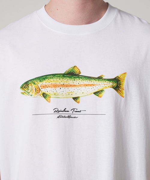 Eddie Bauer(エディーバウアー)の「フィッシュ プリント Tシャツ(Tシャツ/カットソー・メンズ・ミント/ホワイト/グレー・L/M/XL/S/XXL)」の11枚目の写真
