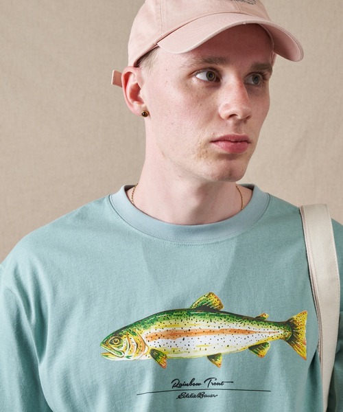 Eddie Bauer(エディーバウアー)の「フィッシュ プリント Tシャツ(Tシャツ/カットソー・メンズ・ミント/ホワイト/グレー・L/M/XL/S/XXL)」の18枚目の写真
