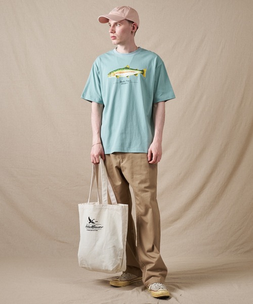 Eddie Bauer(エディーバウアー)の「フィッシュ プリント Tシャツ(Tシャツ/カットソー・メンズ・ミント/ホワイト/グレー・L/M/XL/S/XXL)」の19枚目の写真