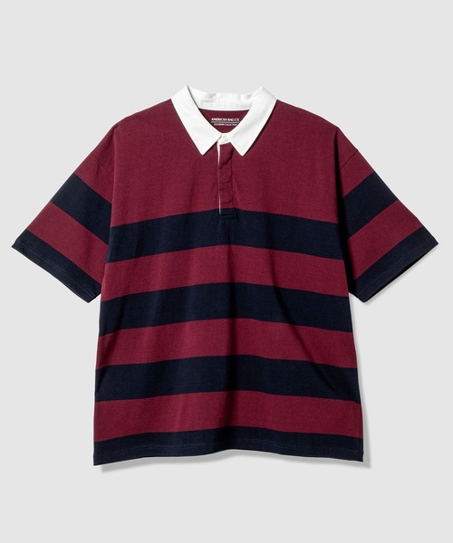 AMERICAN RAG CIE(アメリカンラグシー)の「【AMERICAN RAG CIE】ラグビーシャツ(ユニセックス)(その他トップス・レディース・ネイビー/グレー・MEDIUM/LARGE)」の1枚目の写真