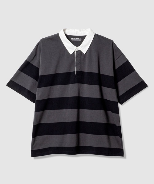 AMERICAN RAG CIE(アメリカンラグシー)の「【AMERICAN RAG CIE】ラグビーシャツ(ユニセックス)(その他トップス・レディース・ネイビー/グレー・MEDIUM/LARGE)」の2枚目の写真