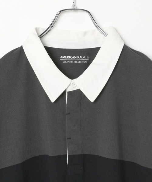 AMERICAN RAG CIE(アメリカンラグシー)の「【AMERICAN RAG CIE】ラグビーシャツ(ユニセックス)(その他トップス・レディース・ネイビー/グレー・MEDIUM/LARGE)」の6枚目の写真