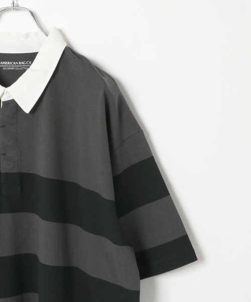 AMERICAN RAG CIE(アメリカンラグシー)の「【AMERICAN RAG CIE】ラグビーシャツ(ユニセックス)(その他トップス・レディース・ネイビー/グレー・MEDIUM/LARGE)」の7枚目の写真