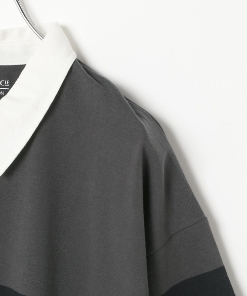 AMERICAN RAG CIE(アメリカンラグシー)の「【AMERICAN RAG CIE】ラグビーシャツ(ユニセックス)(その他トップス・レディース・ネイビー/グレー・MEDIUM/LARGE)」の8枚目の写真