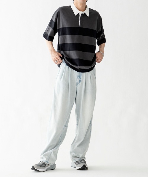 AMERICAN RAG CIE（アメリカンラグシー）の「【AMERICAN RAG CIE】ラグビーシャツ（ユニセックス）（その他トップス・レディース・ネイビー/グレー・MEDIUM/LARGE）」の14枚目の写真