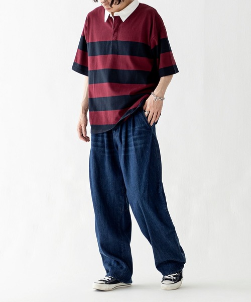 AMERICAN RAG CIE（アメリカンラグシー）の「【AMERICAN RAG CIE】ラグビーシャツ（ユニセックス）（その他トップス・レディース・ネイビー/グレー・MEDIUM/LARGE）」の15枚目の写真