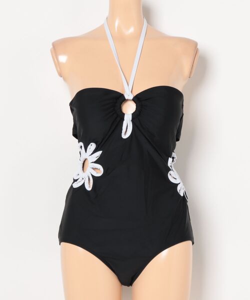 MICHAEL KORS マイケルコース リング フロント ワンピース 水着 MICHAEL Michael Kors Logo Ring One Shoulder One Piece