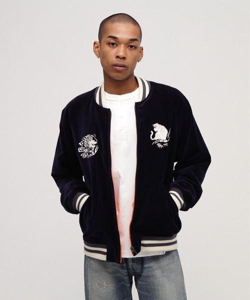 AVIREX アヴィレックス　スカジャン AVIREX スカジャン VELVETEEN SKA JACKET WHITE TIGER / ヴェル