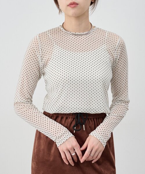 SHENERY（シーナリー）の「シアードットカットソー（Tシャツ/カットソー・レディース・オフホワイト/ブラック/ベージュ・FREE）」の17枚目の写真