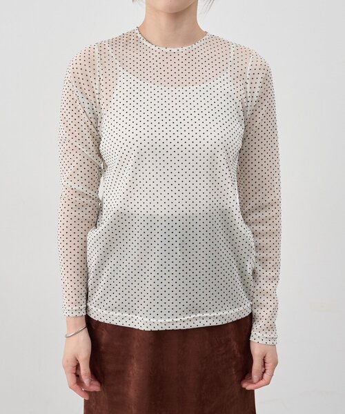 SHENERY（シーナリー）の「シアードットカットソー（Tシャツ/カットソー・レディース・オフホワイト/ブラック/ベージュ・FREE）」の21枚目の写真