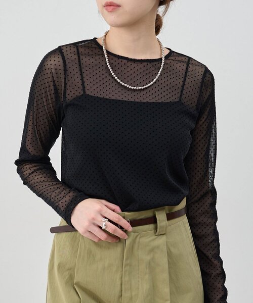 SHENERY（シーナリー）の「シアードットカットソー（Tシャツ/カットソー・レディース・オフホワイト/ブラック/ベージュ・FREE）」の7枚目の写真