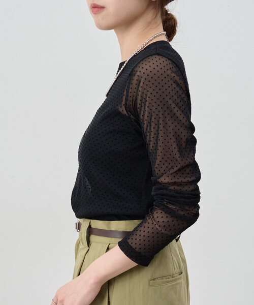 SHENERY（シーナリー）の「シアードットカットソー（Tシャツ/カットソー・レディース・オフホワイト/ブラック/ベージュ・FREE）」の9枚目の写真