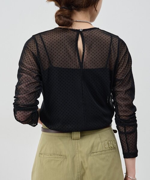 SHENERY（シーナリー）の「シアードットカットソー（Tシャツ/カットソー・レディース・オフホワイト/ブラック/ベージュ・FREE）」の10枚目の写真