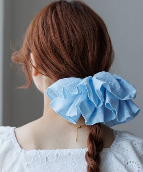 flower(フラワー)の「フレンチシュシュ(シュシュ・レディース・ブルー/ホワイト・FREE)」の4枚目の写真