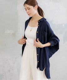 4203 elura シャツ ネイビー L 新品未使用 Elura｜アイロンいらずVネックシャツ/147972 | Rakuten Fashion