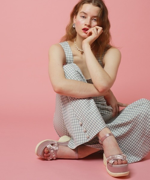 HONEY MI HONEY（ハニーミーハニー）の「pearl wedge sandal（サンダル・レディース・ピンク/ブラック・L/M/S）」の13枚目の写真
