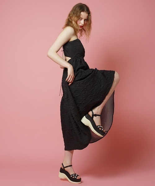 HONEY MI HONEY（ハニーミーハニー）の「pearl wedge sandal（サンダル・レディース・ピンク/ブラック・L/M/S）」の10枚目の写真