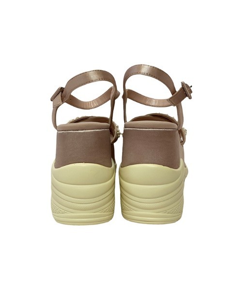 HONEY MI HONEY（ハニーミーハニー）の「pearl wedge sandal（サンダル・レディース・ピンク/ブラック・L/M/S）」の5枚目の写真