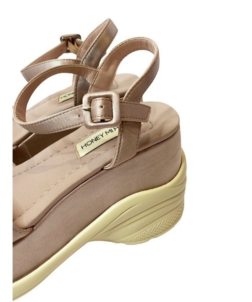 HONEY MI HONEY（ハニーミーハニー）の「pearl wedge sandal（サンダル・レディース・ピンク/ブラック・L/M/S）」の3枚目の写真