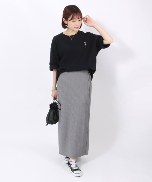 Salong hameu(サロン ハミュー)の「シャーリングウェーブ柄 ナロースカート レディース/ロングスカート(スカート・レディース・チャコールグレー/ブラック・M/L)」の16枚目の写真