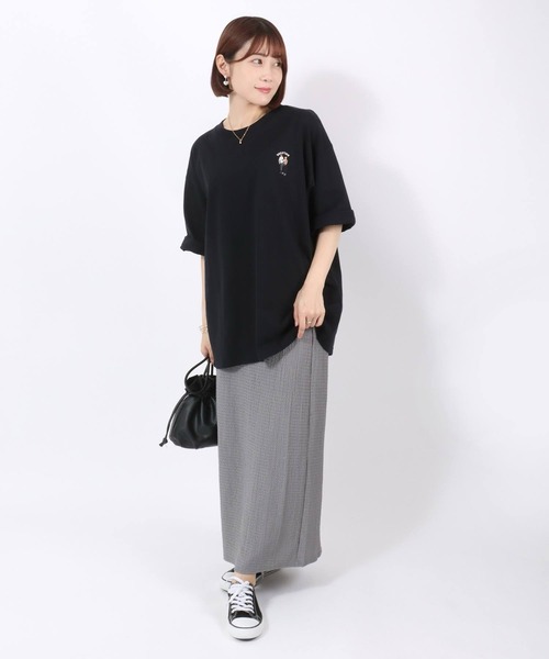 Salong hameu(サロン ハミュー)の「シャーリングウェーブ柄 ナロースカート レディース/ロングスカート(スカート・レディース・チャコールグレー/ブラック・M/L)」の15枚目の写真