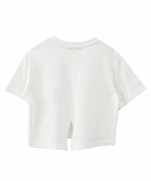 ISOOK(アイスー)の「バックスリットクロップドTシャツ(chiica select) / シンプルトップス 白T 黒T 半袖 ショート丈 短丈 クロップド丈 クルーネック 無地 ホワイト ブラック 白 黒(Tシャツ/カットソー・レディース・ホワイト/ブラック・FREE)」の13枚目の写真