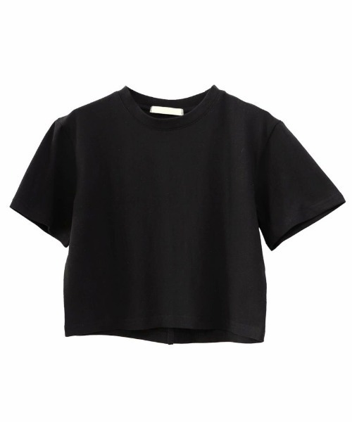 ISOOK(アイスー)の「バックスリットクロップドTシャツ(chiica select) / シンプルトップス 白T 黒T 半袖 ショート丈 短丈 クロップド丈 クルーネック 無地 ホワイト ブラック 白 黒(Tシャツ/カットソー・レディース・ホワイト/ブラック・FREE)」の12枚目の写真