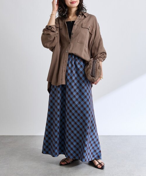 RIVE DROITE(リヴドロワ)の「【鮮度抜群】チェックバイヤススカート(スカート・レディース・ブラック/ブルー・38/36)」の15枚目の写真