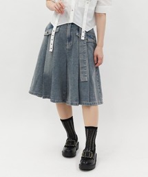 axes femme | ワイドハーフパンツ(デニムパンツ)