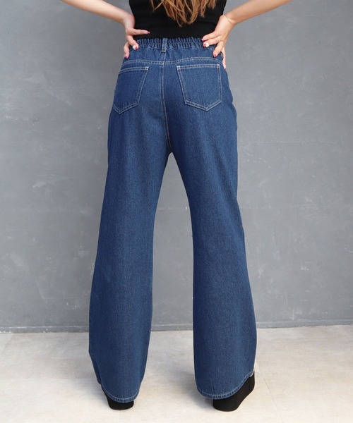 CECIL McBEE(セシルマクビー)の「10ozデニムフレアパンツ(デニムパンツ・レディース・ライトブルー/ブラック/ネイビー・LARGE/MEDIUM)」の9枚目の写真