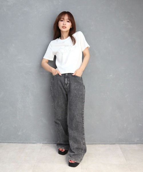 CECIL McBEE(セシルマクビー)の「10ozデニムフレアパンツ(デニムパンツ・レディース・ライトブルー/ブラック/ネイビー・LARGE/MEDIUM)」の13枚目の写真