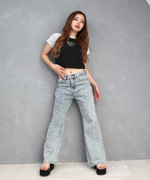 CECIL McBEE(セシルマクビー)の「10ozデニムフレアパンツ(デニムパンツ・レディース・ライトブルー/ブラック/ネイビー・LARGE/MEDIUM)」の18枚目の写真