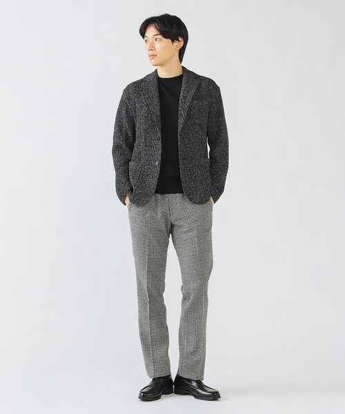 BEAMS HEART（ビームスハート）の「ウールブレンドニット 2ボタン ジャケット 25FW【ストレッチ】（テーラードジャケット・メンズ・ブラック/ネイビー・SMALL/MEDIUM/LARGE/X-LARGE）」の3枚目の写真
