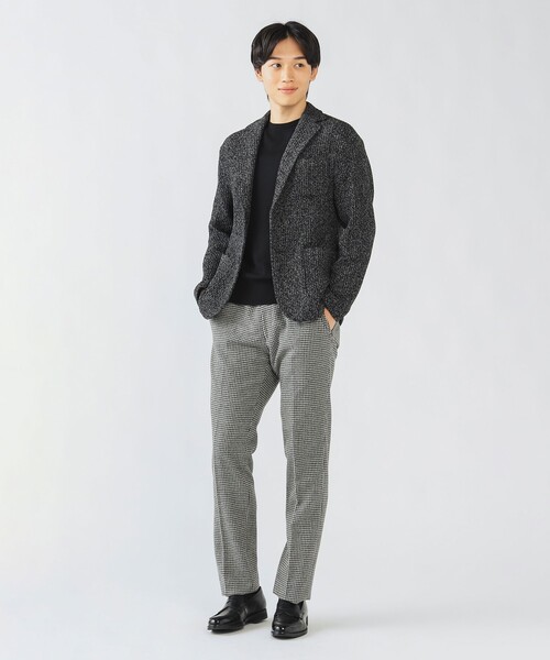 BEAMS HEART（ビームスハート）の「ウールブレンドニット 2ボタン ジャケット 25FW【ストレッチ】（テーラードジャケット・メンズ・ブラック/ネイビー・SMALL/MEDIUM/LARGE/X-LARGE）」の4枚目の写真