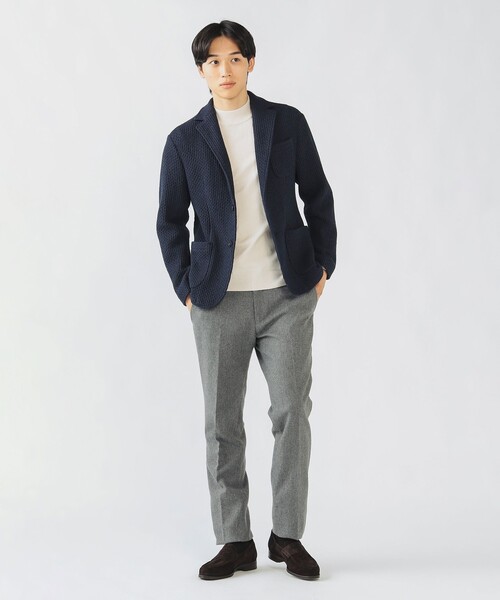 BEAMS HEART（ビームスハート）の「ウールブレンドニット 2ボタン ジャケット 25FW【ストレッチ】（テーラードジャケット・メンズ・ブラック/ネイビー・SMALL/MEDIUM/LARGE/X-LARGE）」の10枚目の写真