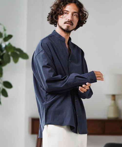 Magine(マージン)の「ms6179-TR Skipper Shirt スキッパーシャツ(シャツ/ブラウス・メンズ・ホワイト/ネイビー/ブラック・46/44/48)」の3枚目の写真