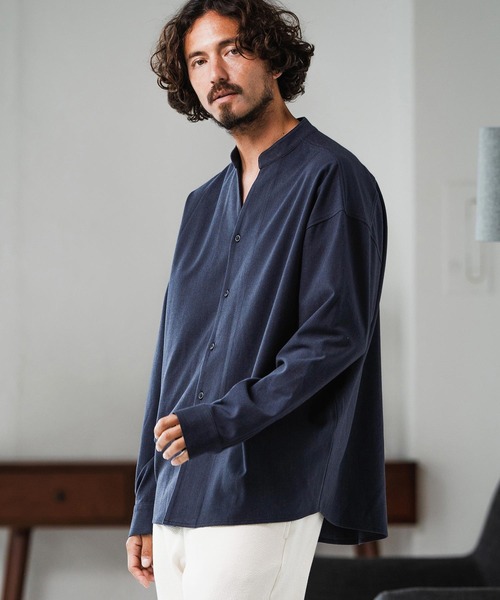 Magine(マージン)の「ms6179-TR Skipper Shirt スキッパーシャツ(シャツ/ブラウス・メンズ・ホワイト/ネイビー/ブラック・46/44/48)」の18枚目の写真