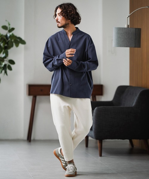 Magine(マージン)の「ms6179-TR Skipper Shirt スキッパーシャツ(シャツ/ブラウス・メンズ・ホワイト/ネイビー/ブラック・46/44/48)」の13枚目の写真