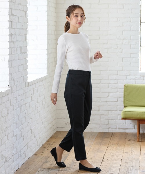 Honeys(ハニーズ)の「チノテーパード(股下66cm)(チノパンツ・レディース・ネイビー/モカ/ブラック/ライトベージュ/カーキ/ブラウン・3L/L/LL/M/S)」の7枚目の写真