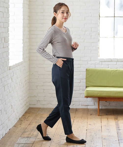 Honeys(ハニーズ)の「チノテーパード(股下66cm)(チノパンツ・レディース・ネイビー/モカ/ブラック/ライトベージュ/カーキ/ブラウン・3L/L/LL/M/S)」の9枚目の写真
