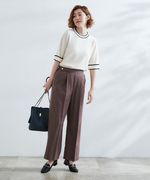 grove（グローブ）の「【夏に嬉しい機能付き】やわらかドライタッチワイドスリーブプルオーバー（ニット/セーター・レディース・チャコール/ダークグリーン系4/アイボリー系4/ブラック系4・02/03/04/01/05）」の11枚目の写真