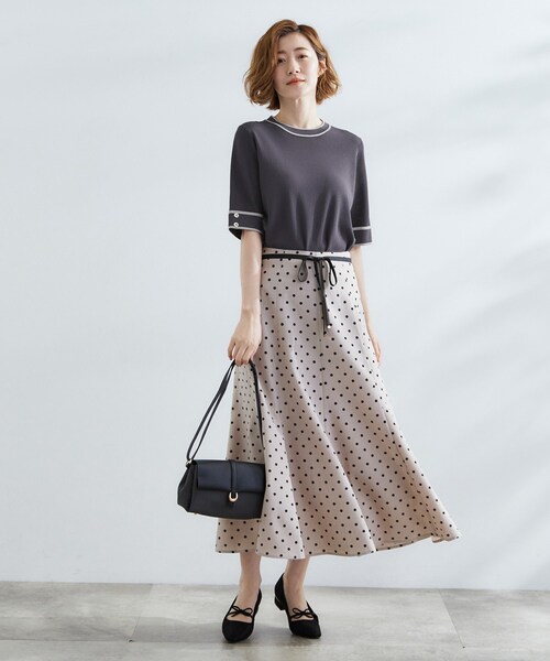 grove（グローブ）の「【夏に嬉しい機能付き】やわらかドライタッチワイドスリーブプルオーバー（ニット/セーター・レディース・チャコール/ダークグリーン系4/アイボリー系4/ブラック系4・02/03/04/01/05）」の14枚目の写真