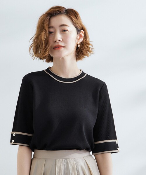 grove（グローブ）の「【夏に嬉しい機能付き】やわらかドライタッチワイドスリーブプルオーバー（ニット/セーター・レディース・チャコール/ダークグリーン系4/アイボリー系4/ブラック系4・02/03/04/01/05）」の17枚目の写真