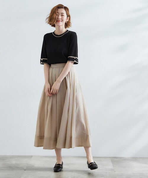 grove（グローブ）の「【夏に嬉しい機能付き】やわらかドライタッチワイドスリーブプルオーバー（ニット/セーター・レディース・チャコール/ダークグリーン系4/アイボリー系4/ブラック系4・02/03/04/01/05）」の19枚目の写真