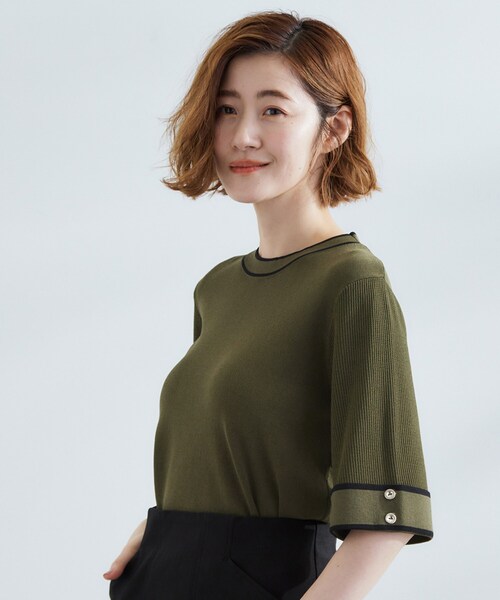 grove（グローブ）の「【夏に嬉しい機能付き】やわらかドライタッチワイドスリーブプルオーバー（ニット/セーター・レディース・チャコール/ダークグリーン系4/アイボリー系4/ブラック系4・02/03/04/01/05）」の21枚目の写真