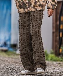 mp13921-Floating Jacquard Mole Knit Wide Straight Pants ニットパンツ