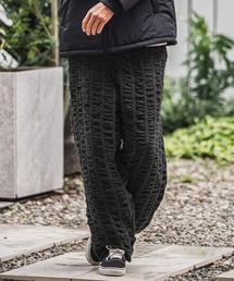 mp13921-Floating Jacquard Mole Knit Wide Straight Pants ニットパンツ